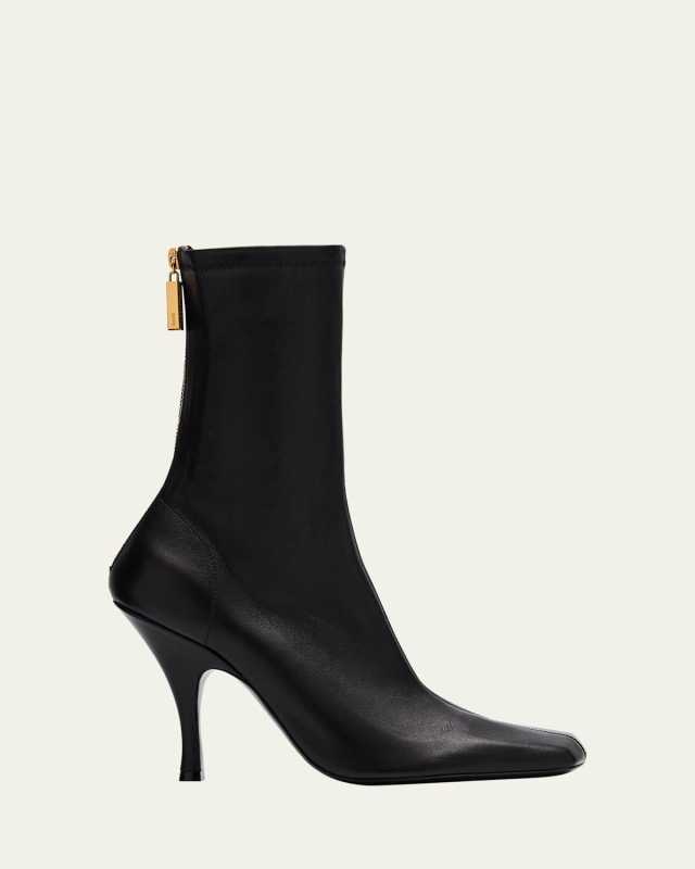 Eva Stretch Leather Ankle Booties